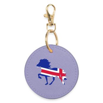 Icelandic horse flag - Round Keyring - lavender - Front