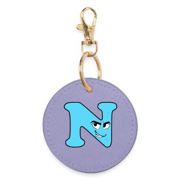 N - Runder Schlüsselanhänger - Lavendel - Vorne