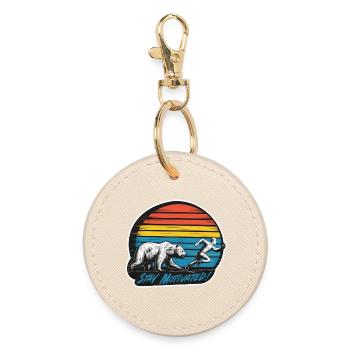Stay Motivated - Round Keyring - oyster - Front