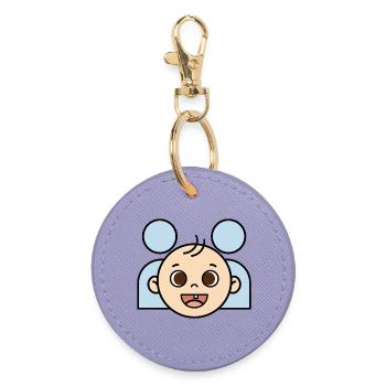 La première dent de bébé | Concentrez-vous sur la fierté des parents - Porte-clés rond - lavande - Devant