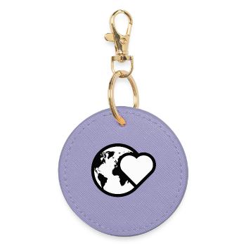 I Love This Planet With All My Heart - Round Keyring - lavender - Front