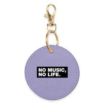 No Music No Life - Round Keyring - lavender - Front