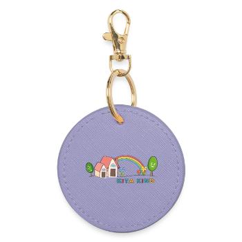 Kita Kind Regenbogen  - Runder Schlüsselanhänger - Lavendel - Vorne