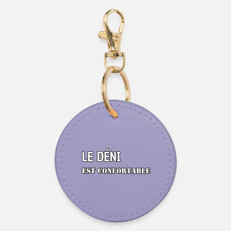 Denial is comfortable. - Round Keyring - lavender