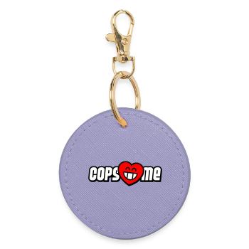 Cops love me (colors can be changed) - Round Keyring - lavender - Front