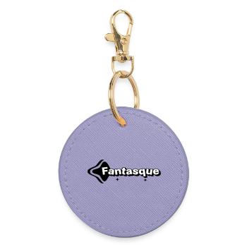 Whimsical Black and White - Round Keyring - lavender - Front
