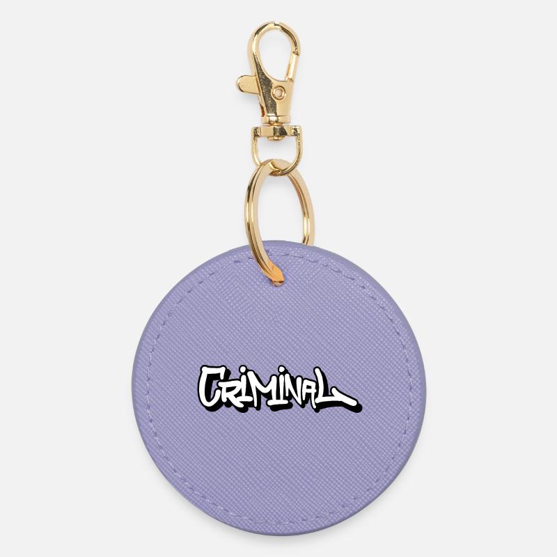 Criminal Tag - Round Keyring - lavender