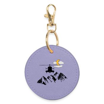 Hubschrauber - Runder Schlüsselanhänger - Lavendel - Vorne