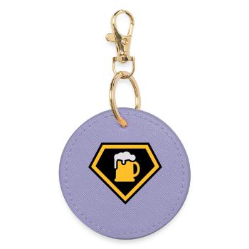 Super Drinking Team - Runder Schlüsselanhänger - Lavendel - Vorne