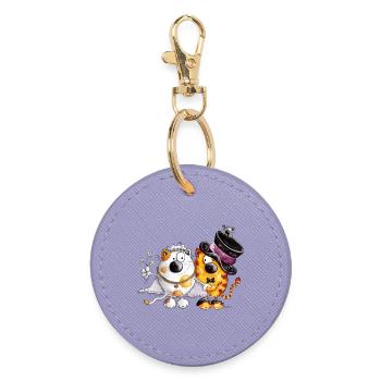 Cats Wedding - Round Keyring - lavender - Front