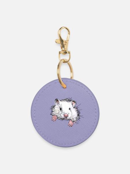 Hamster - Runder Schlüsselanhänger - Lavendel