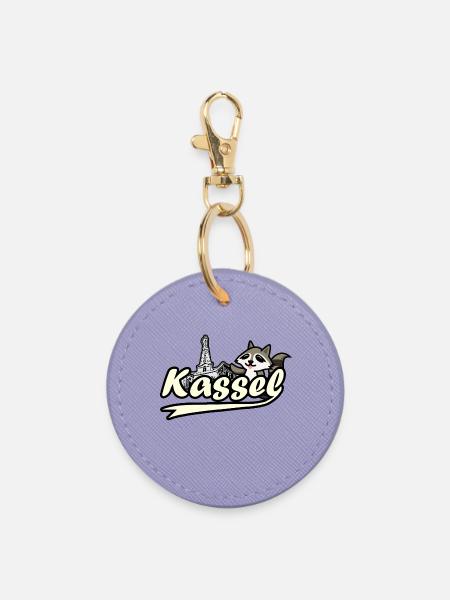 Kassel Waschbär Herkules - Runder Schlüsselanhänger - Lavendel