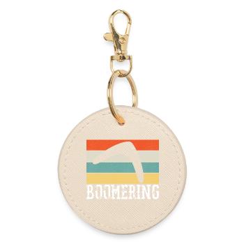 Boomerang Vintage Rétro - Porte-clés rond - huître - Devant