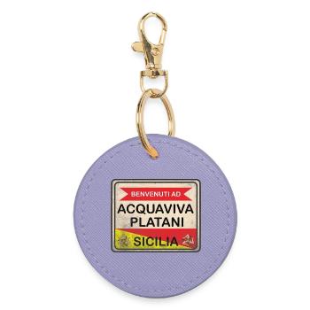 T-Shirt Sicilia Acquaviva Platani T-Shirt - Runder Schlüsselanhänger - Lavendel - Vorne