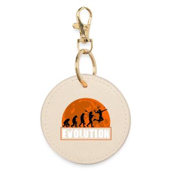 Badminton Evolution Player Smash Schläger Sportkunst - Runder Schlüsselanhänger - Auster - Vorne
