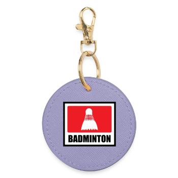 Badminton - Sport - Raquette - Porte-clés rond - lavande - Devant