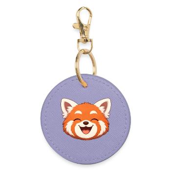 Paresseux, le panda roux tout sourire - Porte-clés rond - lavande - Devant