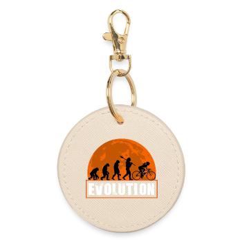 Évolution de l’homme cycliste cycliste fille - Porte-clés rond - huître - Devant