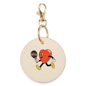Heart in the paddle - Round Keyring - oyster - Front