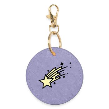 Shooting Star Comet Comic - Round Keyring - lavender - Front