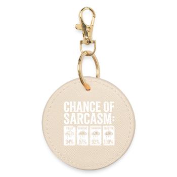 Sarcasm Probability Weather Display - Round Keyring - oyster - Front