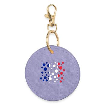 Frankreich, Frankreich flagge, fra, FRA, france - Runder Schlüsselanhänger - Lavendel - Vorne