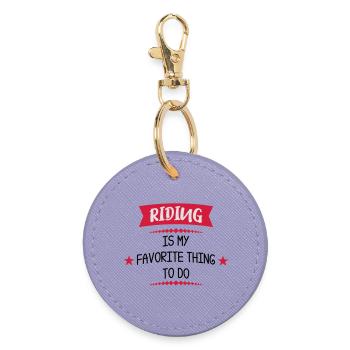 équitation - Porte-clés rond - lavande - Devant