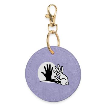 Hand shadow play rabbit shadow theater - Round Keyring - lavender - Front