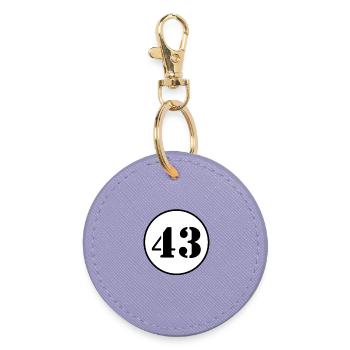 NUMBER 43 forty three birthday gift - Round Keyring - lavender - Front