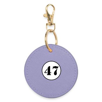 NUMMER 47 Siebenundvierzig Geburtstag Geschenk - Runder Schlüsselanhänger - Lavendel - Vorne