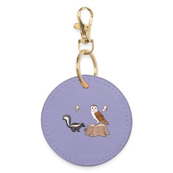 Skunk und Eule.png - Runder Schlüsselanhänger - Lavendel - Vorne