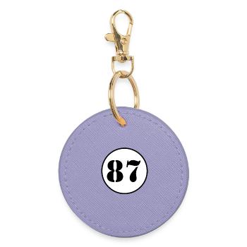 NUMBER 87 eighty seven birthday gift - Round Keyring - lavender - Front