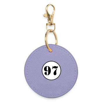 NUMÉRO 97 quatre-vingt dix sept cadeau d'anniversaire - Porte-clés rond - lavande - Devant