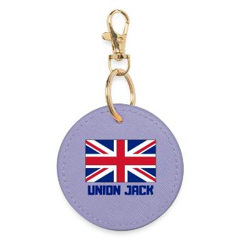 union jack, England, London - Round Keyring - lavender - Front