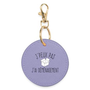 J'peux pas j'ai déménagement - L'excuse classique - Porte-clés rond - lavande - Devant