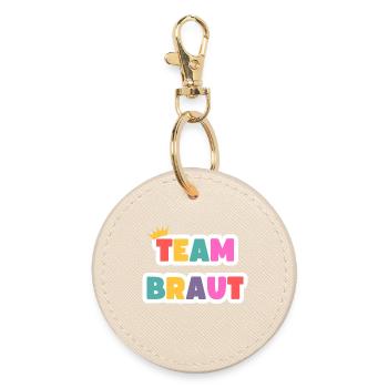Team Braut! Personalisierbar - Runder Schlüsselanhänger - Auster - Vorne