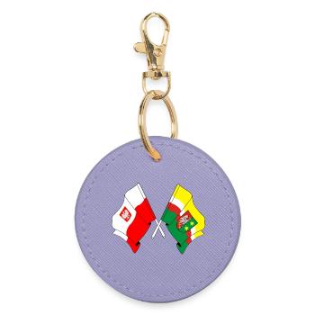 Drapeau de la Pologne, Lubusz croisé - Porte-clés rond - lavande - Devant