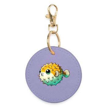 Kugelfisch - Runder Schlüsselanhänger - Lavendel - Vorne