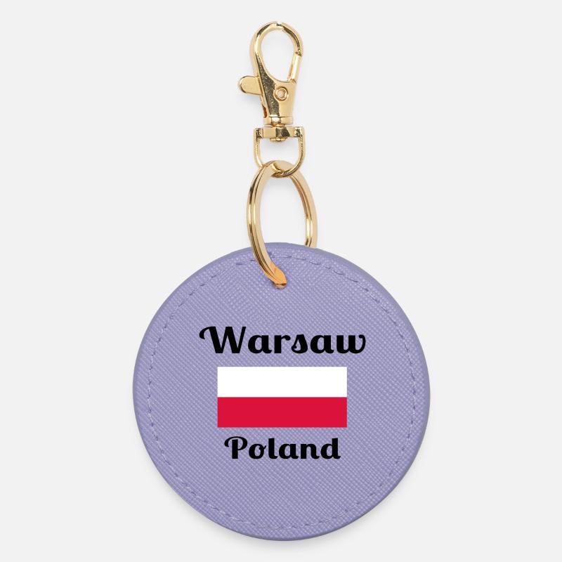 Varsovie, Pologne - Imprimés élégants - Porte-clés rond - lavande