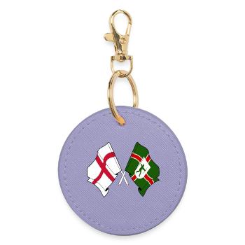 Drapeaux du Nottinghamshire × Angleterre - Porte-clés rond - lavande - Devant