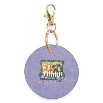 despurrate housecats - Round Keyring - lavender - Front