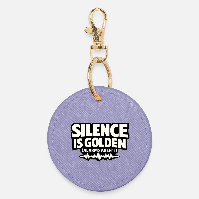 Silence is golden (alarms aren't) - Nurse - Round Keyring - lavender