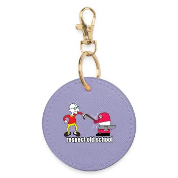 Respect Old School Cartoon - Round Keyring - lavender - Front