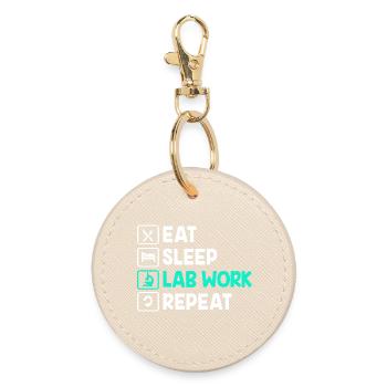Laboratory Bio Chemistry Microscope Laboratory - Round Keyring - oyster - Front