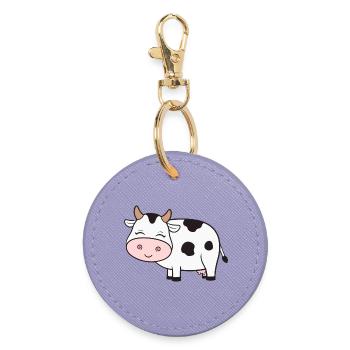 Cow Cows - Round Keyring - lavender - Front