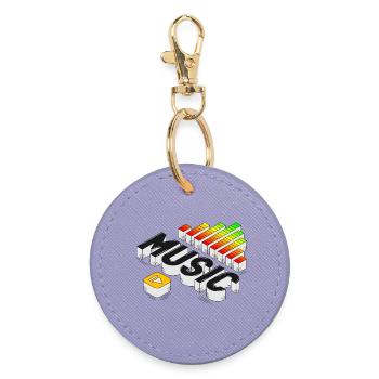 Play The Music | Isometric Music Illustration - Round Keyring - lavender - Front