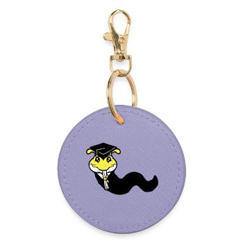 Caterpillar High School Graduation Passed College Worm - Round Keyring - lavender - Front
