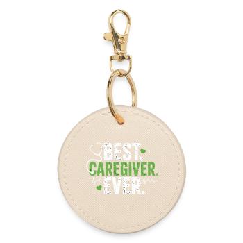 Best Caregiver Ever - Round Keyring - oyster - Front