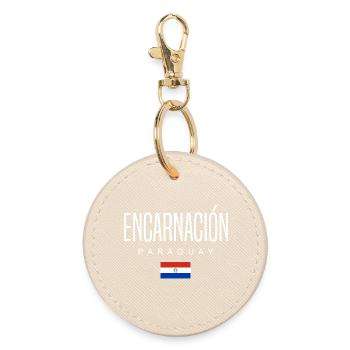 Encarnación Paraguay Paraguayans - Round Keyring - oyster - Front