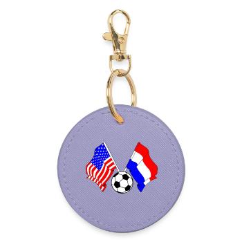 Fußball Niederlande gegen USA - Runder Schlüsselanhänger - Lavendel - Vorne